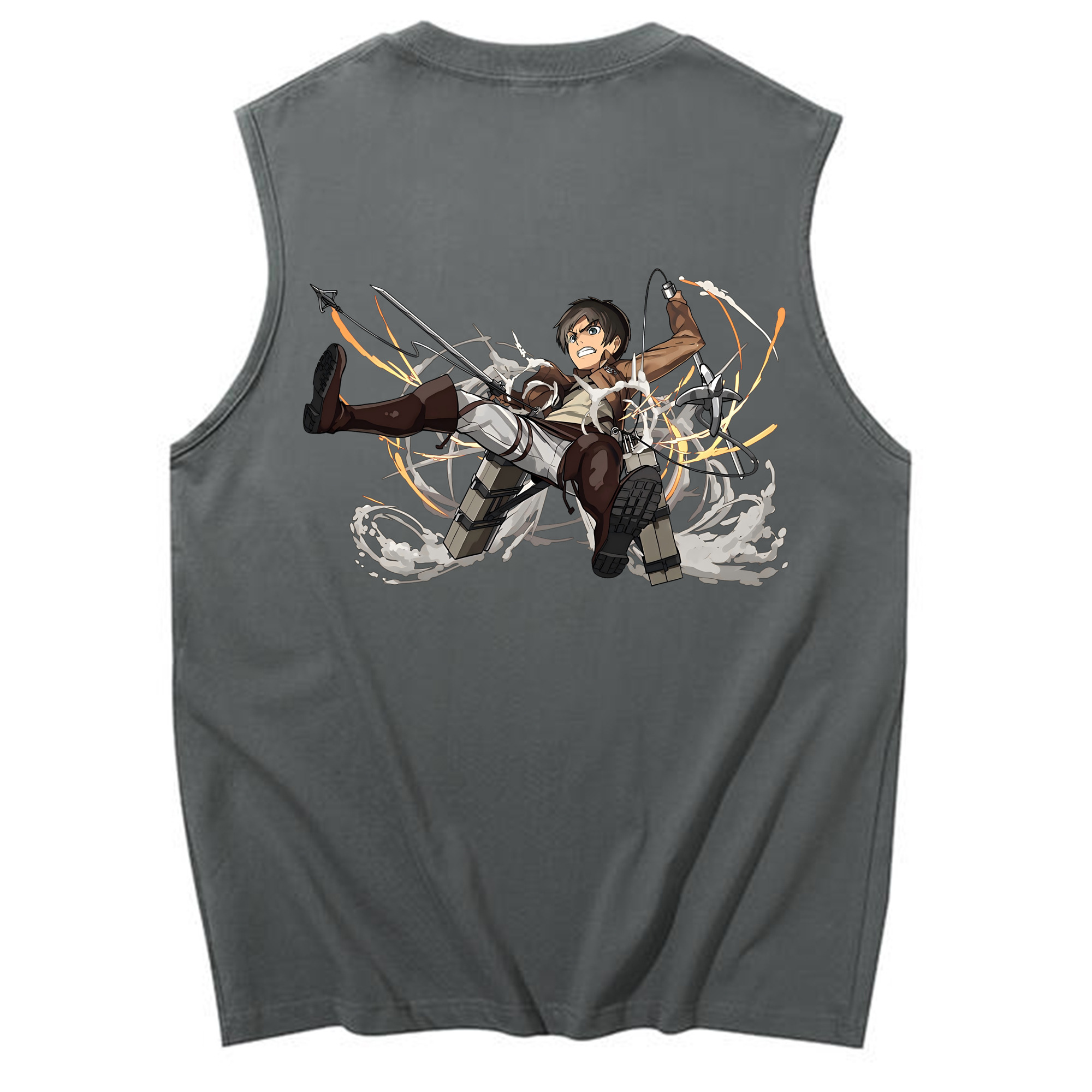 （画像用） 進撃の巨人 エレン･イェーガー Attack on Titan Eren Jäger コットン100％タンクトップ（背面プリント）